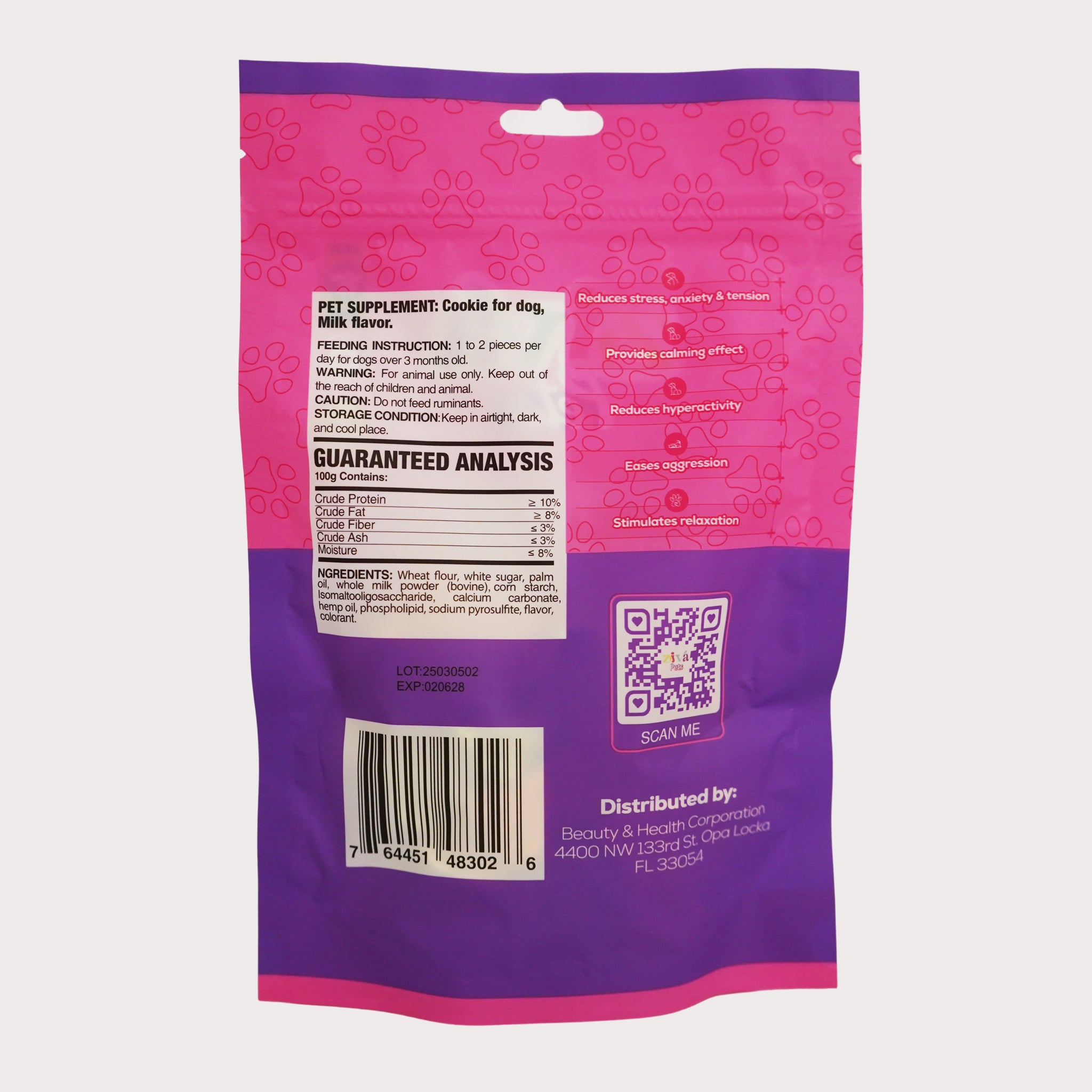 Image of Premium Milk Flavor Dog Supplement Cookies – With Calming Hemp Oil