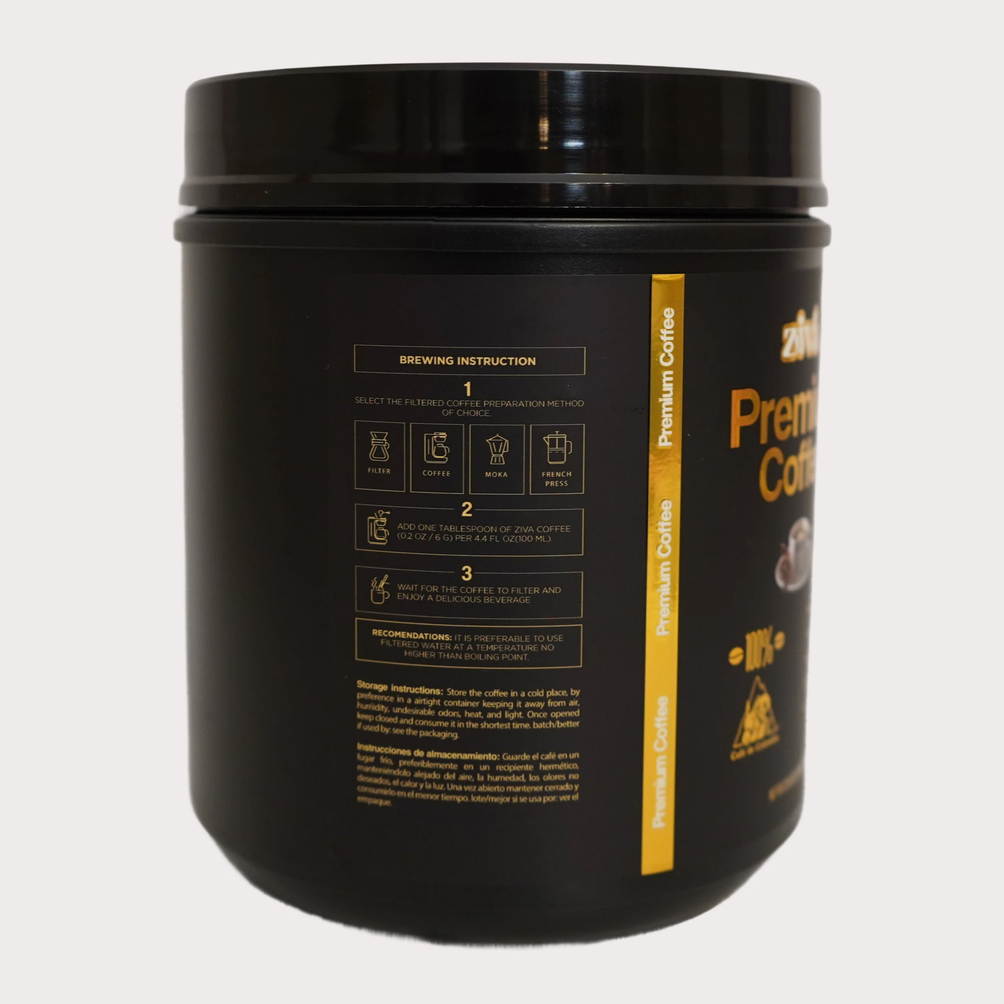 Image of Ziva Premium Colombian Coffee – 22.6 oz Jar