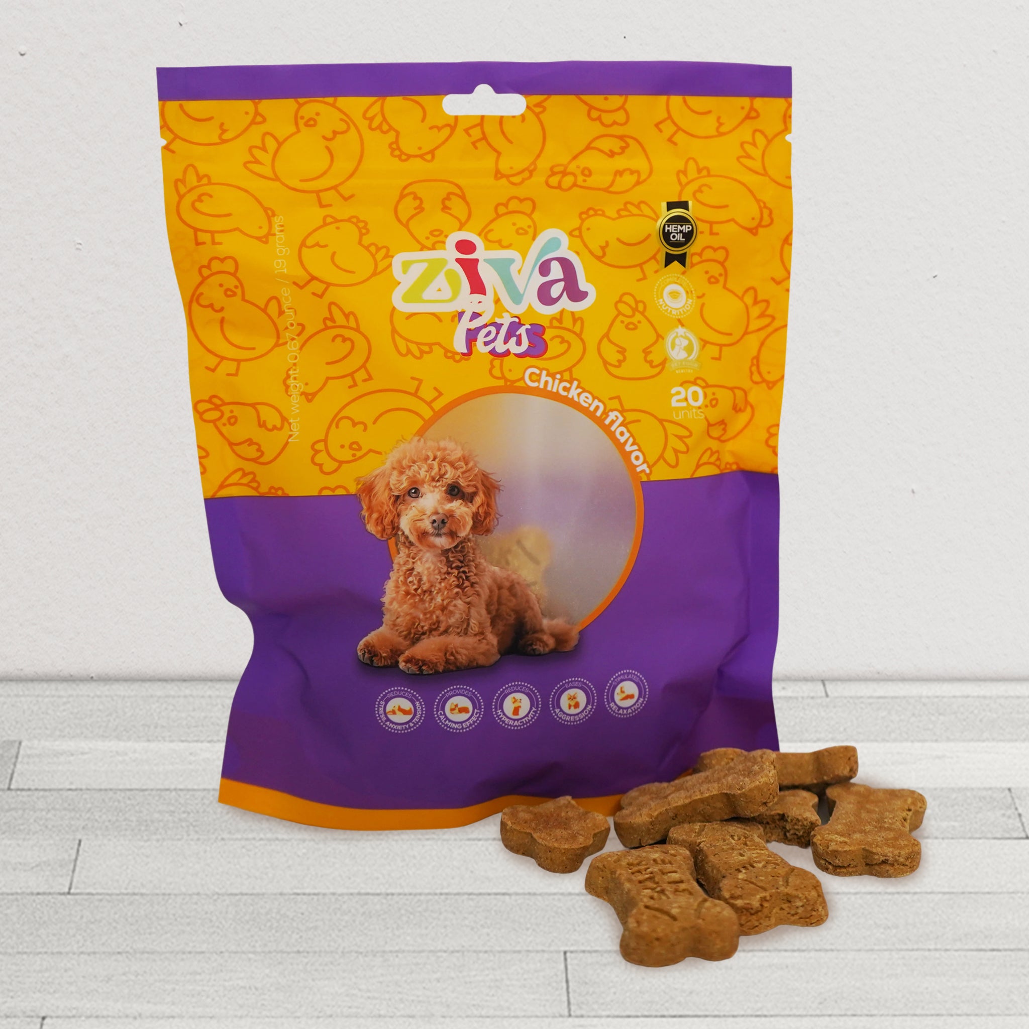 Image of Premium Chicken Flavor Dog Supplement Cookies – Infused with Calming Hemp Oil