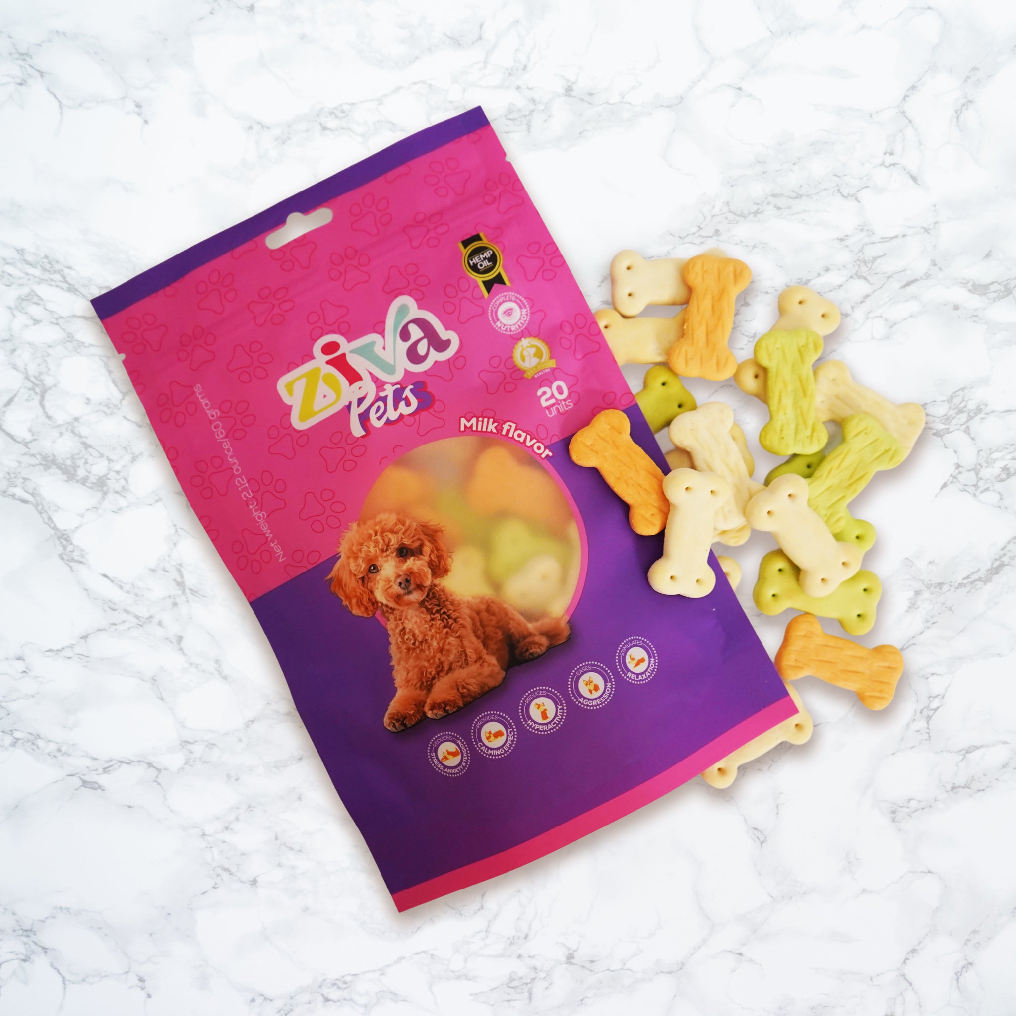 Image of Premium Milk Flavor Dog Supplement Cookies – With Calming Hemp Oil