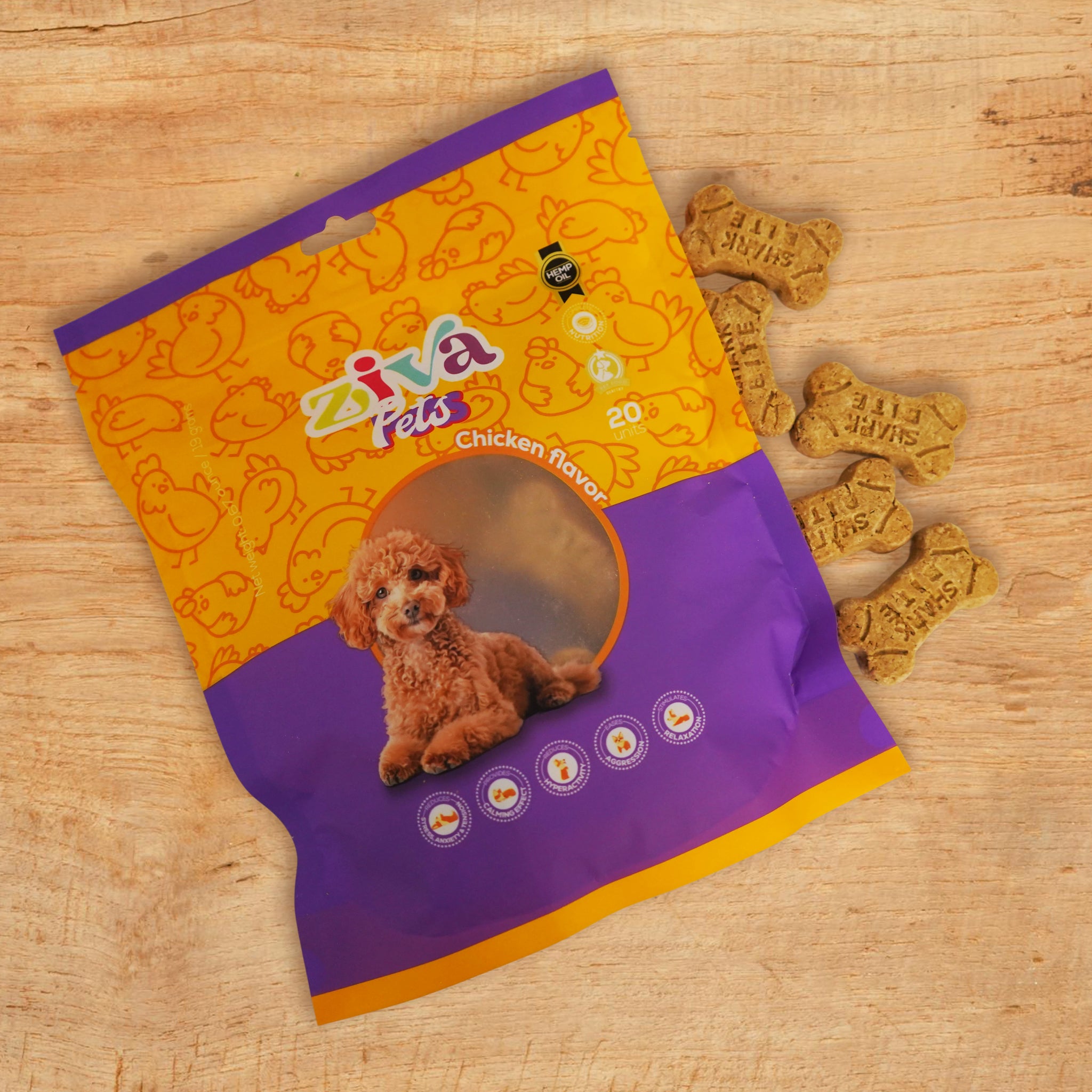 Image of Premium Chicken Flavor Dog Supplement Cookies – Infused with Calming Hemp Oil