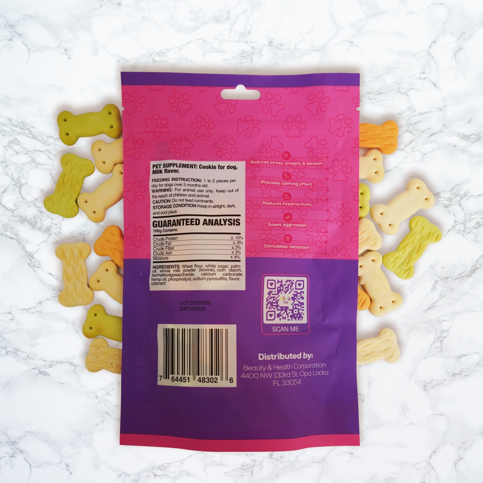 Image of Premium Milk Flavor Dog Supplement Cookies – With Calming Hemp Oil