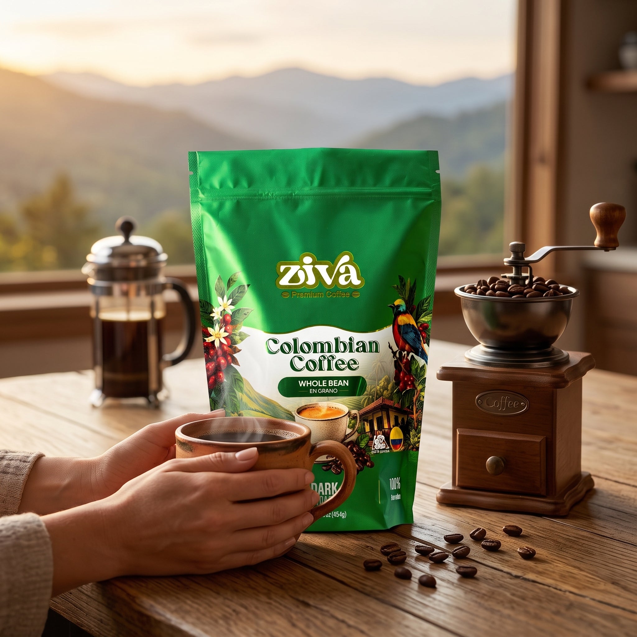 Image of Ziva coffee whole bean 1lb - Dark roast