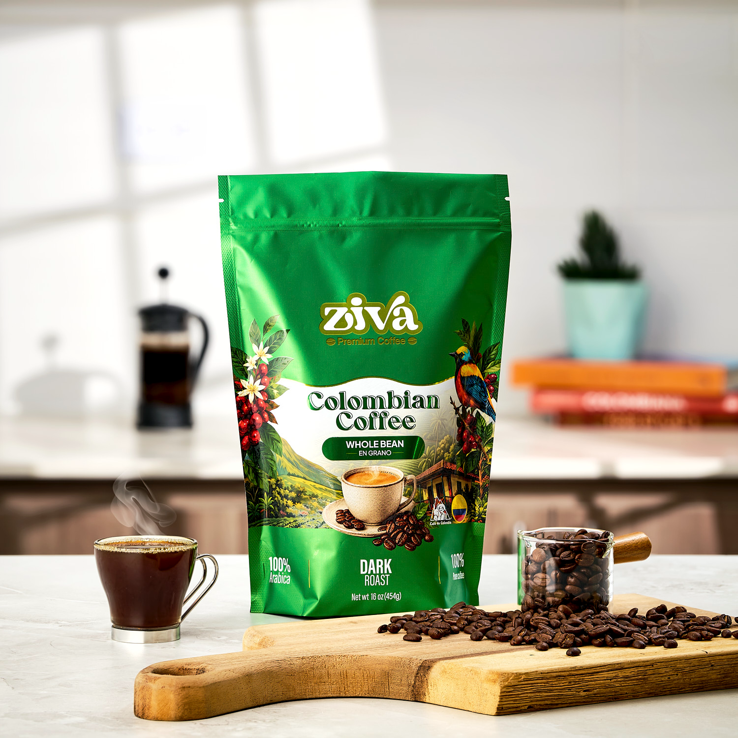 Image of Ziva coffee whole bean 1lb - Dark roast