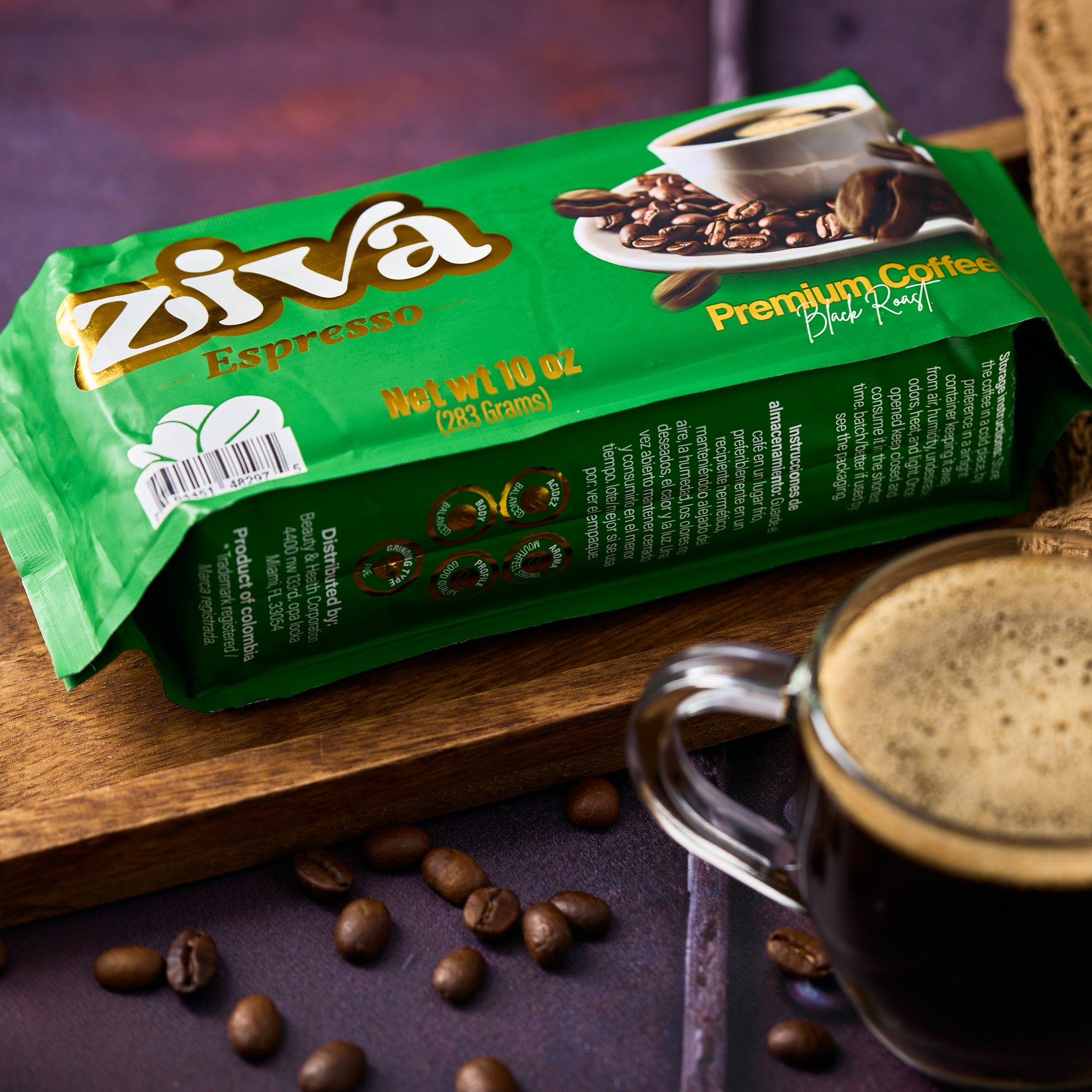 Image of Ziva Espresso Premium Coffee (Black Roast)