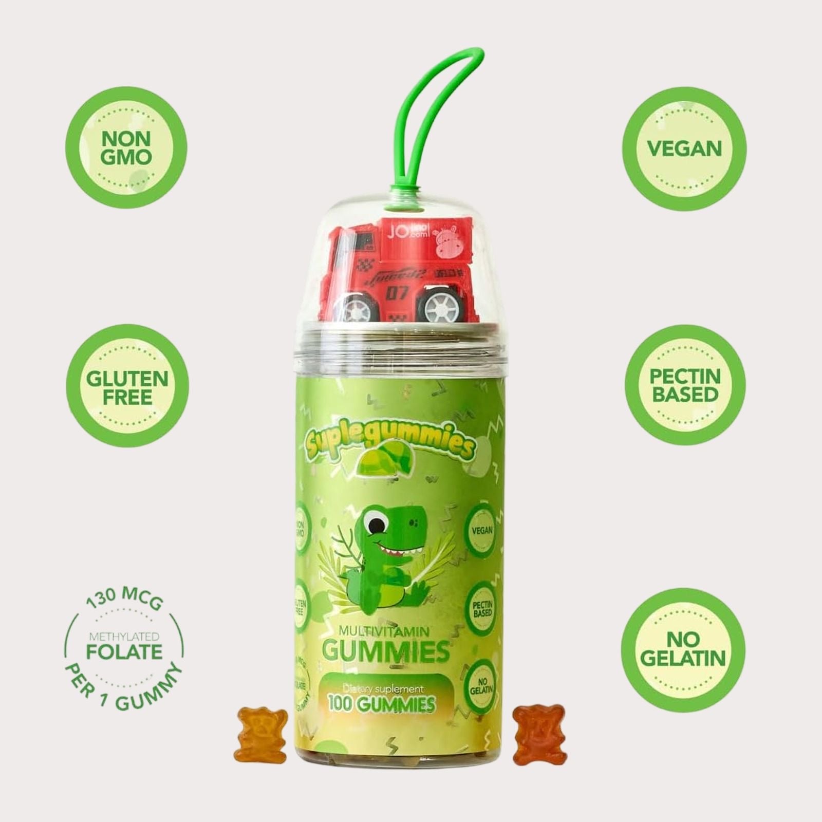 Image of Ziva Suplegummies + Car Toy (100 Gummies)